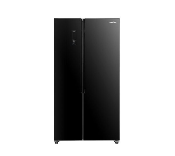 Bruhm Side by Side Black Glass Door Refrigerator 436L|REF BFX-436ENG