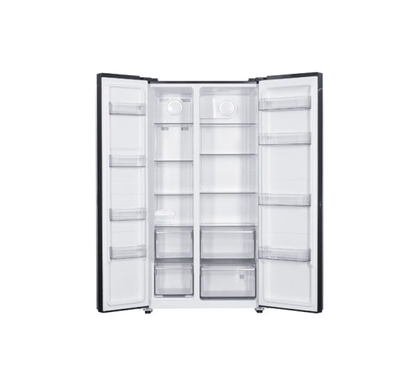 Bruhm Side by Side Black Glass Door Refrigerator 436L|REF BFX-436ENG - Image 2