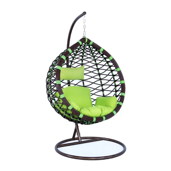 Modern Rattan-Style Egg Swing Chair with Cushion