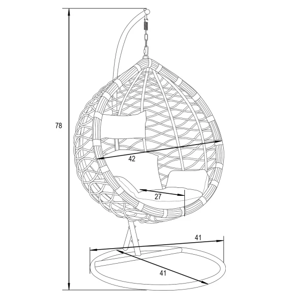 Modern Rattan-Style Egg Swing Chair with Cushion - Image 2