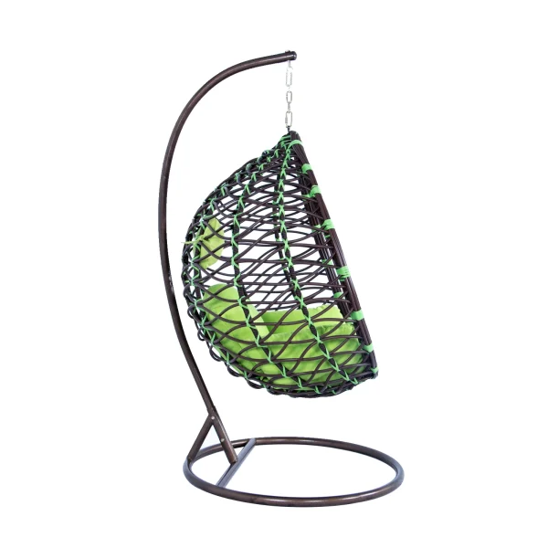 Modern Rattan-Style Egg Swing Chair with Cushion - Image 3