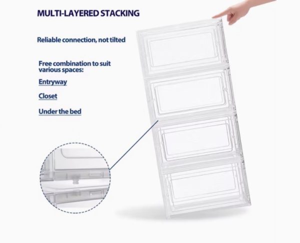 Large Sturdy Acrylic Shoe Storage Boxes (Per Box) - Image 4