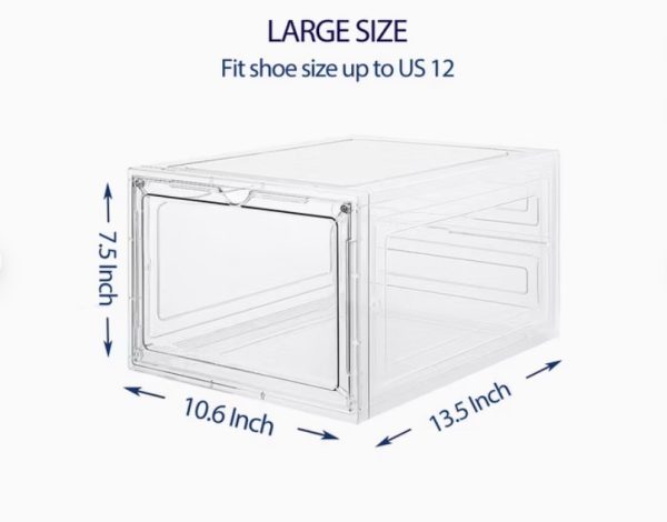 Large Sturdy Acrylic Shoe Storage Boxes (Per Box) - Image 3