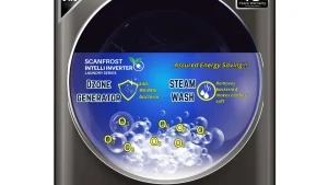 Scanfrost Inverter Front Load Fully Automatic Washing Machine 8Kg|SFWMFL8000INVME