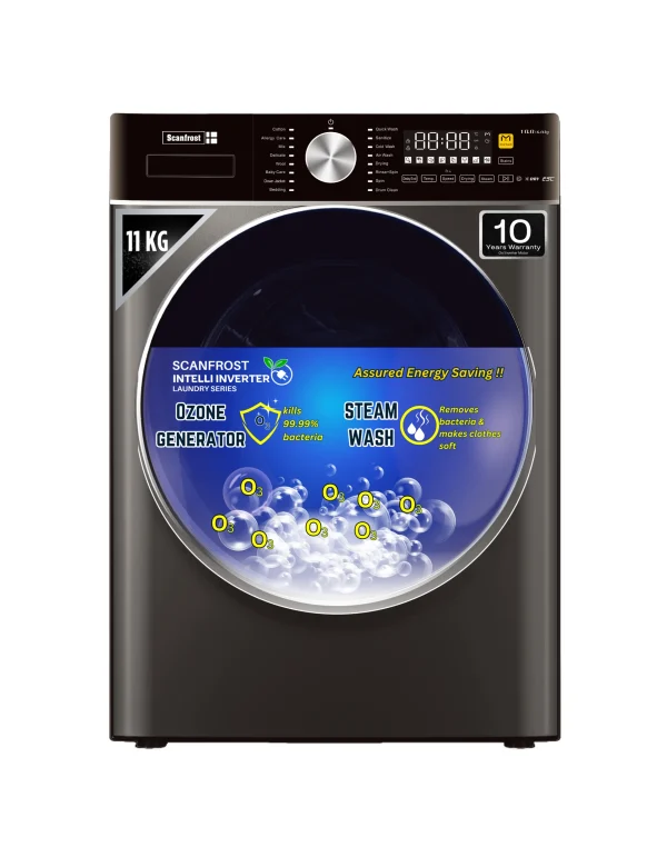 Scanfrost Inverter Front Load Fully Automatic Washing Machine 11Kg|SFWMFL11000INVME