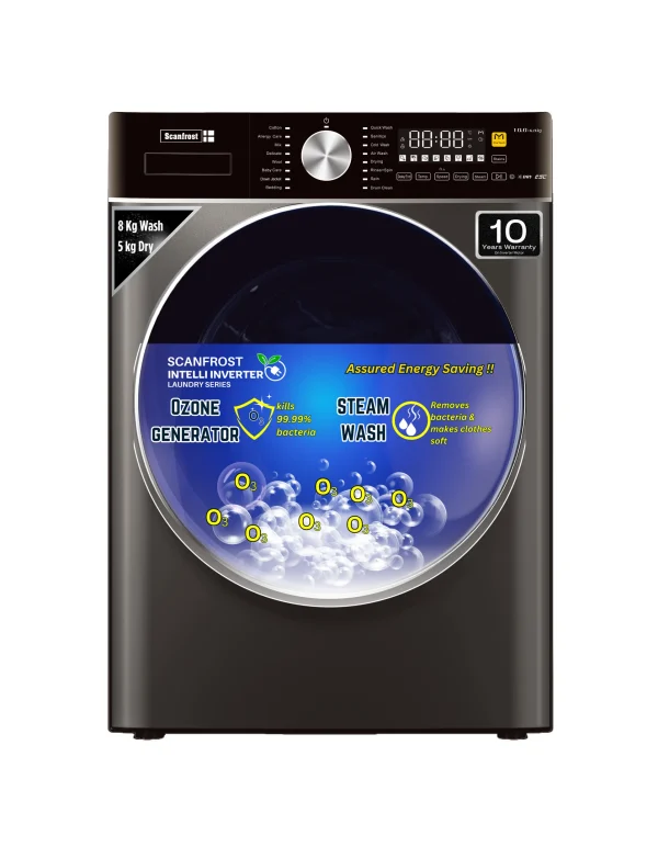Scanfrost Inverter Washer & Dryer Combo 8Kg/5Kg|SFWD85INVME
