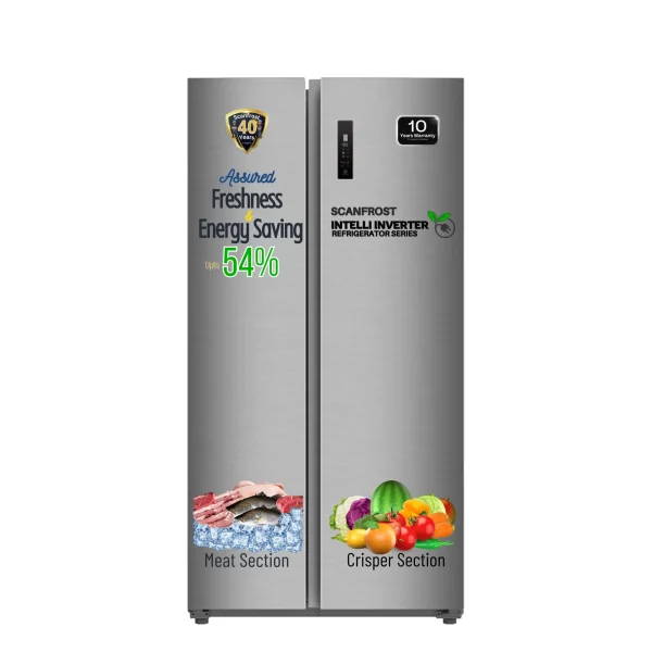 Scanfrost Intelli Inverter Side-by-Side Refrigerator with Multi Air Flow 450L|SFSBS450ME