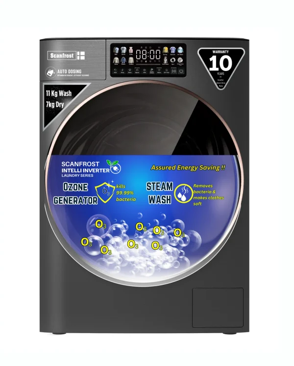 Scanfrost Inverter Washer & Dryer Combo 11Kg/7Kg|SFWD117INVME