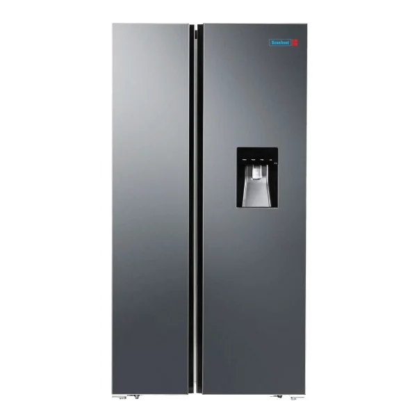 Scanfrost Side-by-Side Refrigerator with Recessed Handle and Water Dispenser 600L|SFSBS600B