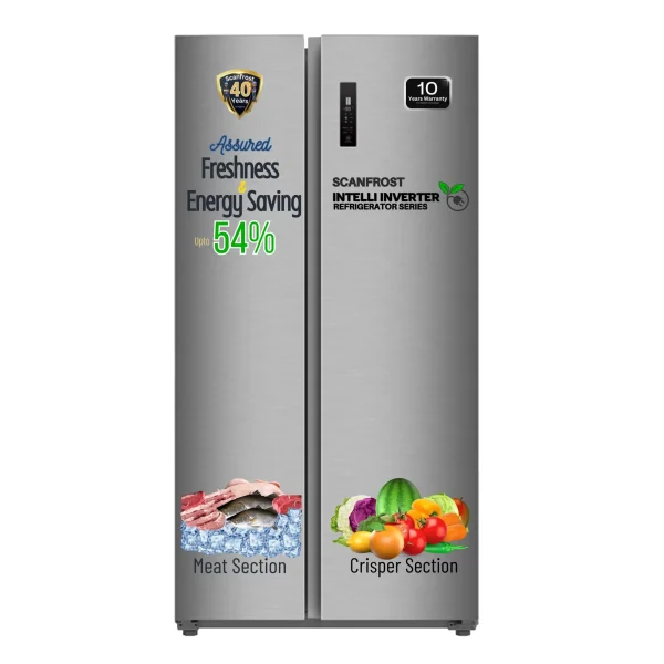 Scanfrost Intelli Inverter Side-by-Side Refrigerator with Multi Air Flow 650L|SFSBS650ME