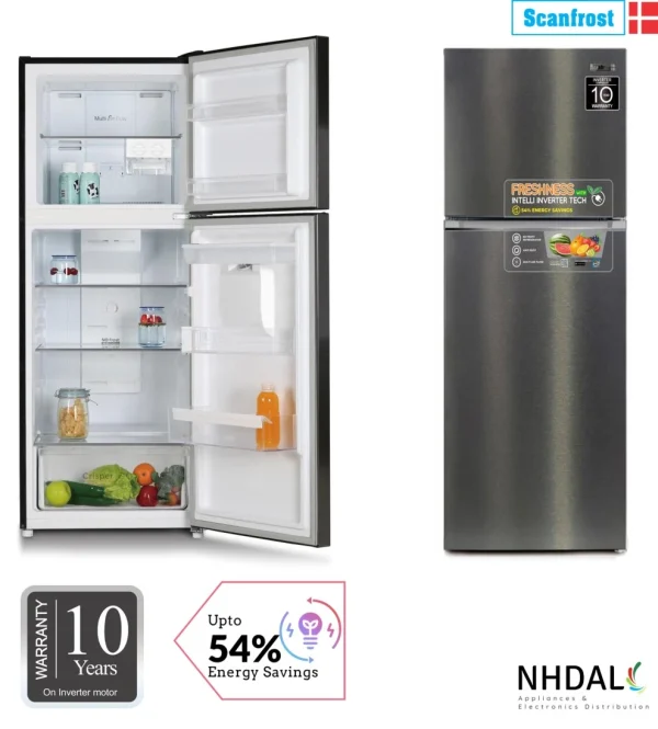 Scanfrost Frost-Free Inverter Refrigerator 365L|SFR365W-INV