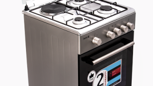 Scanfrost 3 Gas Burner + 1 Electric Hotplate Standing Cooker with Gas Oven 50 x 50|SFC5312S
