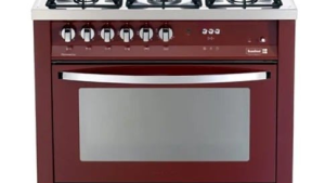Scanfrost Gas Burner + 1 WOK Burner Standing Cooker Burgundy Red1.5HP|PRG96G2G