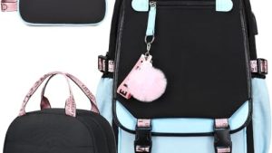 Bevalsa School Backpack for Girls, Backpack with Lunch Box & Pen Case, Bookbag for Girls Kids Elementary Middle High School Student 21L Children Schoolbag : Clothing, Shoes & Jewelry