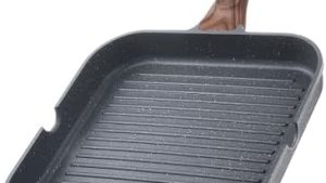 SENSARTE Nonstick Grill Pan for Stove Tops, Versatile Griddle with Pour Spouts, Square Big Cooking Surface, Durable Skillet Indoor & Outdoor Grilling. PFOA Free, 9.5 Inch: Home & Kitchen