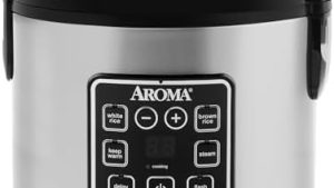 AROMA Digital Rice Cooker, 4-Cup (Uncooked) / 8-Cup (Cooked), Steamer, Grain Cooker, Multicooker, 2 Qt, Stainless Steel Exterior, ARC-914SBD