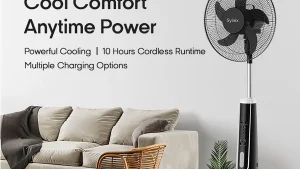 Syinix 18 Inches Rechargeable Standing Fan – High-Performance Cooling with Long-Lasting Battery