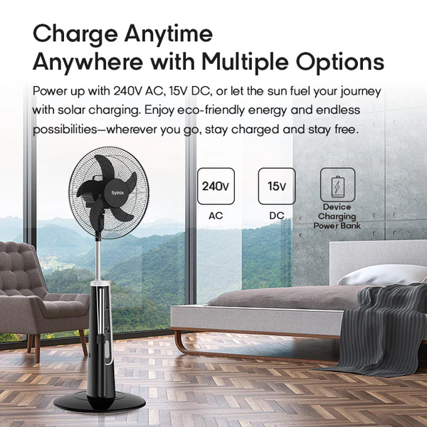 Syinix 18 Inches Rechargeable Standing Fan – High-Performance Cooling with Long-Lasting Battery - Image 3