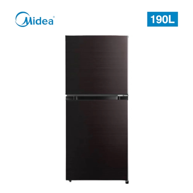 MIDEA REFRIGERATORS FROST FREE MDRT268MTV28 - Top Mount, DD/FF, 190Ltrs, Jazz Black Finish, Recessed Handle, R600a