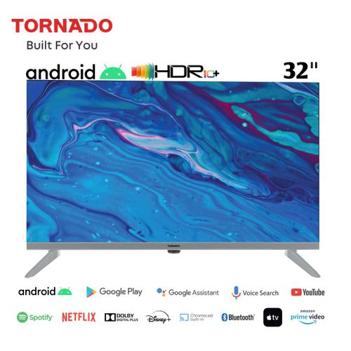 TORNADO HD Google TV ( Official ) Frameless TV 32 Inch Built-In Receiver