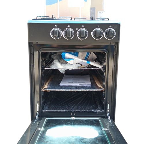 MIDEA GAS COOKER PS 5 SERIES 5055-4G057-B - 50*55 freestanding gas cooker, black body, glass lid, stainless steel - Image 3