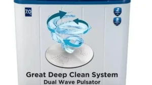 MIDEA MF110W70/T - Front Load Washer -7KG, Titanium,Turbo,Steam