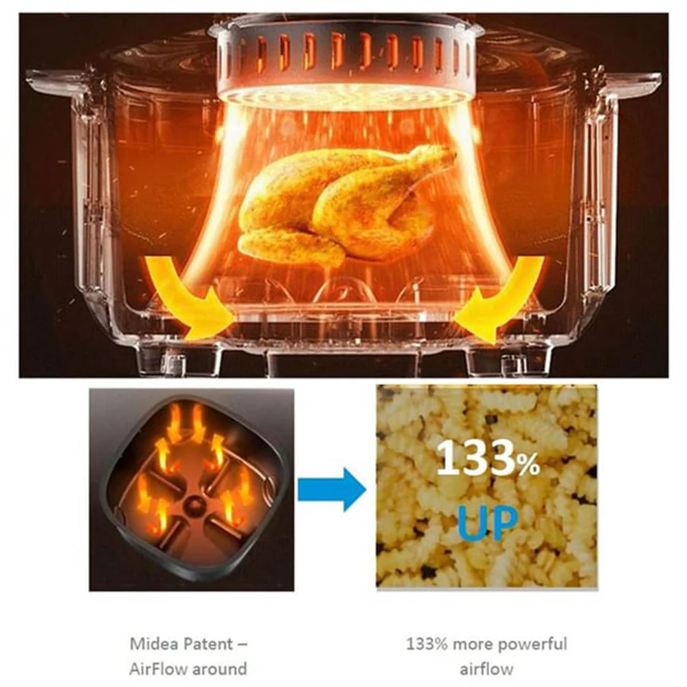 MIDEA MAD-550F2APK - 5.0L Digital Air Fryer with Clear Window - Image 2