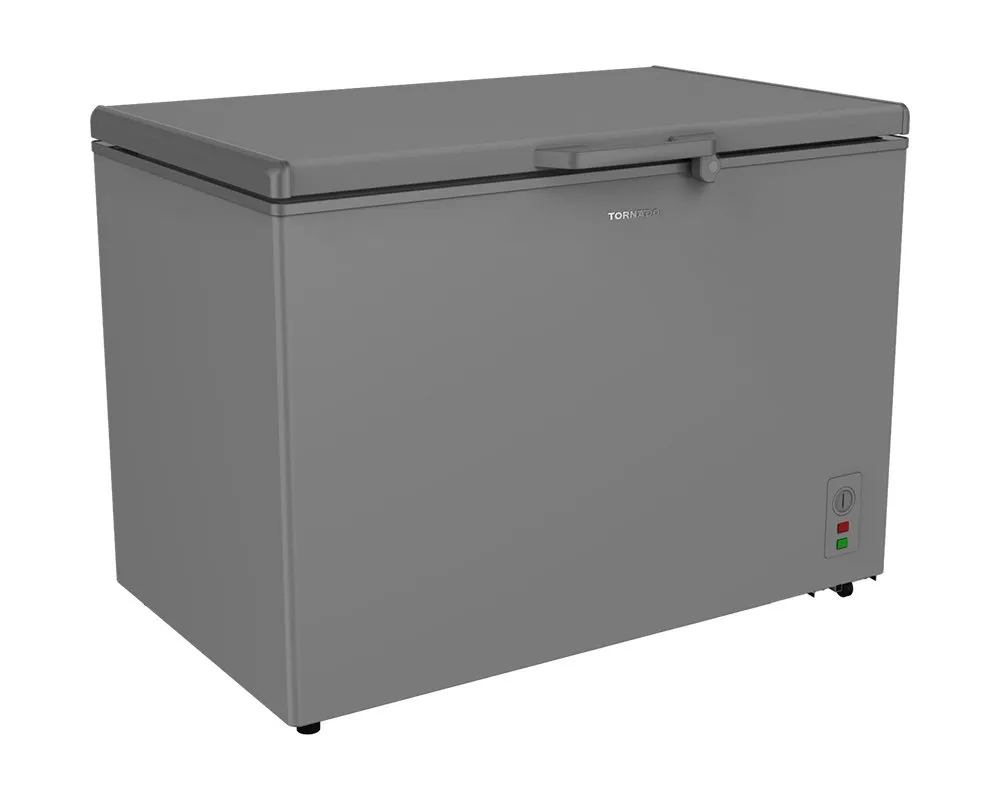 TORNADO CHEST FREEZER 345L-KEY-DARK SL-UPPER SLIDING GLASS DOOR-R600