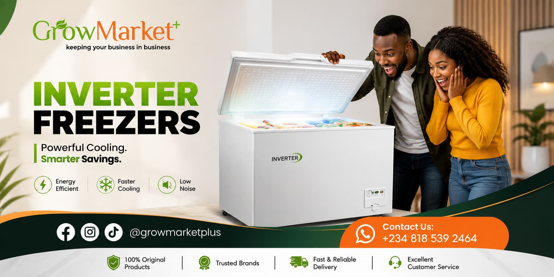 Couple Surprised by an inverter refrigerator