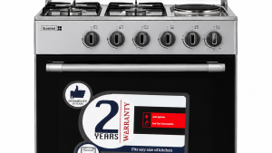 SCANFROST SFC5312S – 50×50 cm, 3 Gas Burners + 1 Electric Hot Plate, Gas Oven, Grill & Auto Ignition – Grey